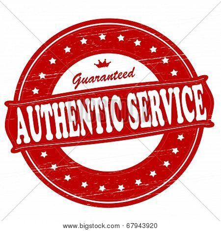Stamp with text authentic service inside vector illustration
