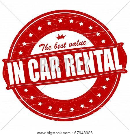 Stamp with text the best value in car rental inside vector illustration