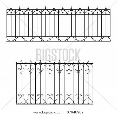 silhouette of old street fence