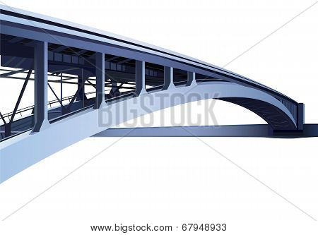 blue large metal bridge vector