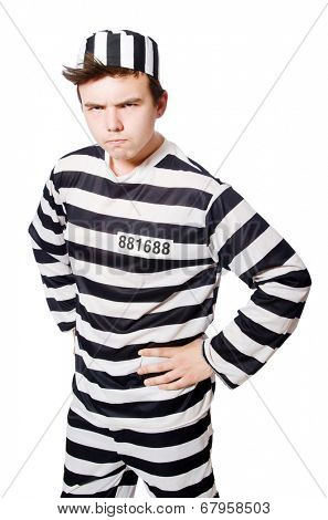 Funny prison inmate in concept