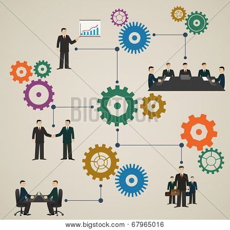 Business Concept With People And Gear