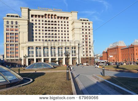 MOSCOW, RUSSIA - MARCH 10, 2014: View to the reconstructed hotel 