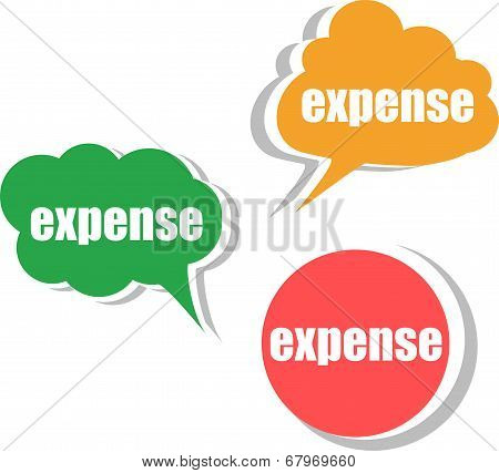 Expence. Set Of Stickers, Labels, Tags. Business Banners, Template For Infographics