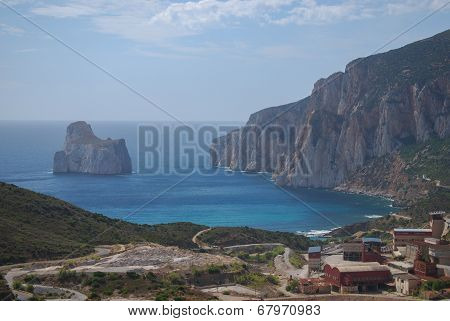 View of beautiful island of Nebida, Sardinia