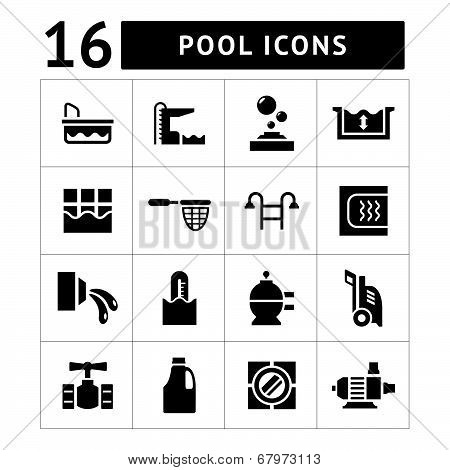 Set Icons Of Pool