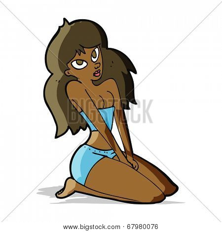 cartoon woman in skimpy clothing