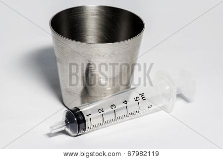 Glass Medicine And Syringe