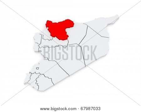 Map of Aleppo (Aleppo). Syria. 3d