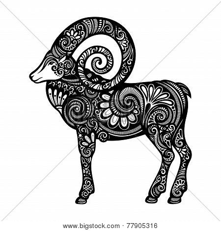 Vector Decorative Patterned Sheep