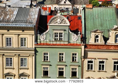 มุมมองทางอากาศของเมือง Cracow เก่า โปแลนด์