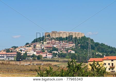 Panoramic view of Lagopesole. Basilicata. Southern Italy.