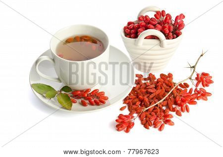 Goji Fresh Antioxidant Tea  Isolated On White Background