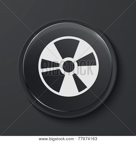 Vector modern black glass circle icon.