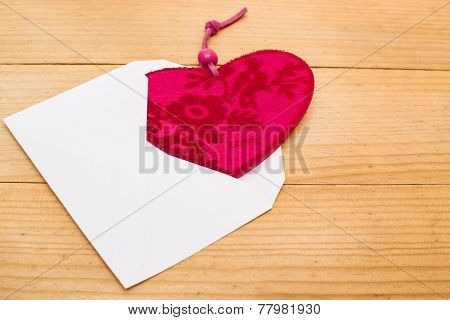 Valentine heart in an envelope