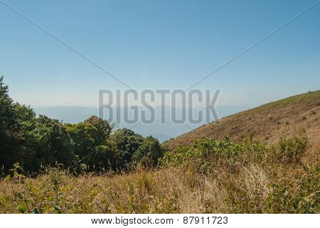 View Point On The Mountain Beautiful Nature  For Travel Adventure Way Footpath Only