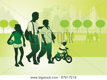 Family On Walk