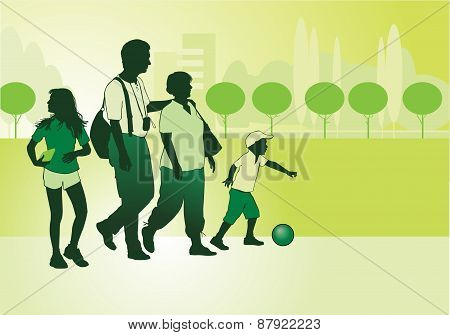 Family On Walk