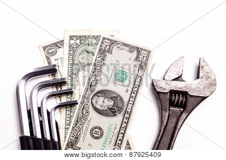Work Tools Lying With Money