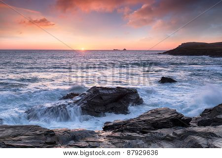 Sunset On The Cornish Coast