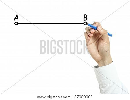 Businessman Drawing Line From A To B