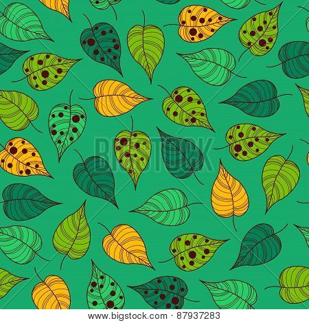Seamless Leafy Wallpaper Tile
