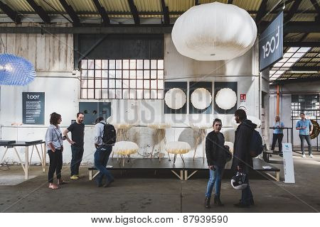 People Visiting Fuorisalone 2015 At Ventura Lambrate Space In Milan, Italy