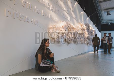People Visiting Fuorisalone 2015 At Ventura Lambrate Space In Milan, Italy