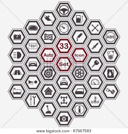 Polygon auto icon set