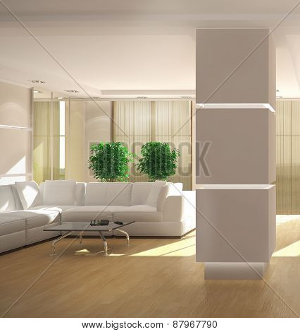 rendering of the office lobby