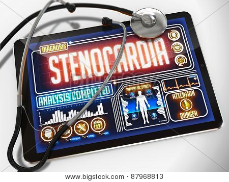 Stenocardia on the Display of Medical Tablet.