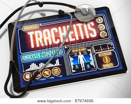 Tracheitis on the Display of Medical Tablet.