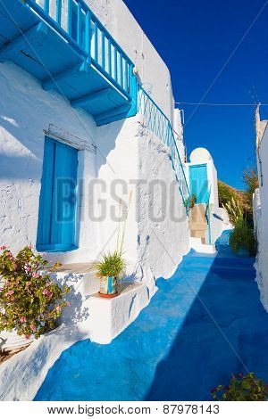 Typical Cycladic Architecture, Plaka Village, Milos Island, Cyclades, Greece