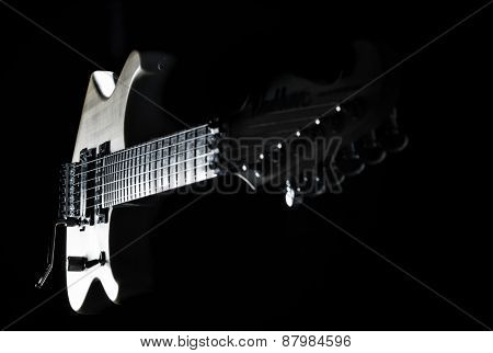 Sexy electric guitar natural wood