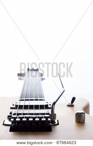 Sexy electric guitar natural wood