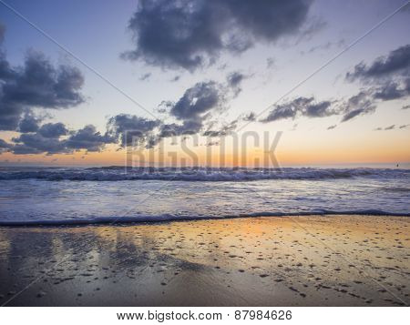 Sea sunrise in Chaweng beach Koh Samui island, Thailand.