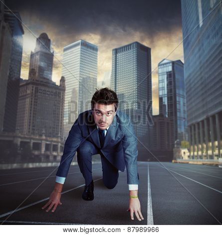 Ready businessman