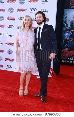 LOS ANGELES - FEB 13:  Sam Taylor-Johnson, Aaron Taylor-Johnson at the 