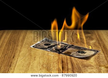 Money on fire