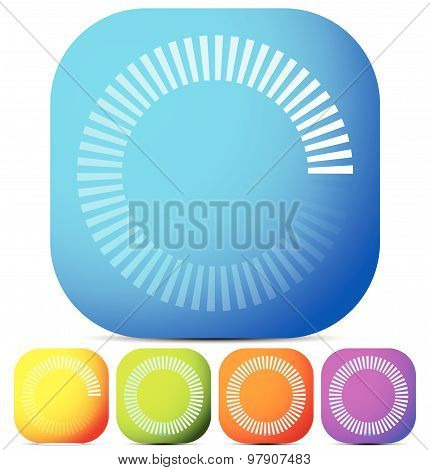 Circular Preloader, Buffer Shapes. Colorful Progress Indicator Icon Set With Four Steps, Phases. Rot