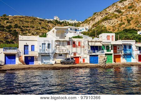 traditional Greek village by the sea