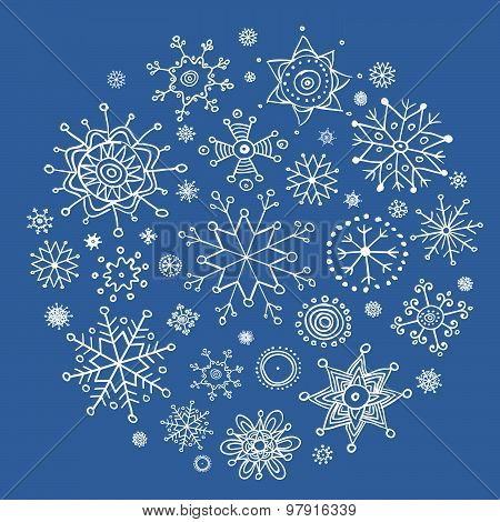 Snowflakes Round Set