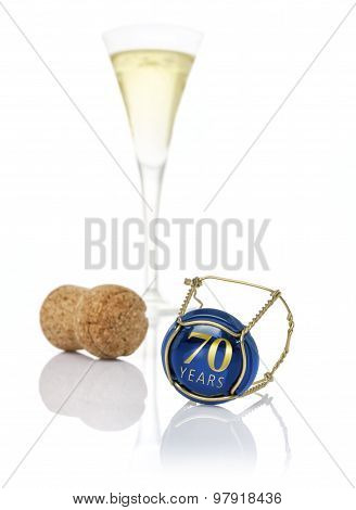 Champagne Cap With The Inscription 70 Years