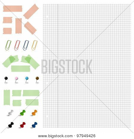 Paper With Office Supplies
