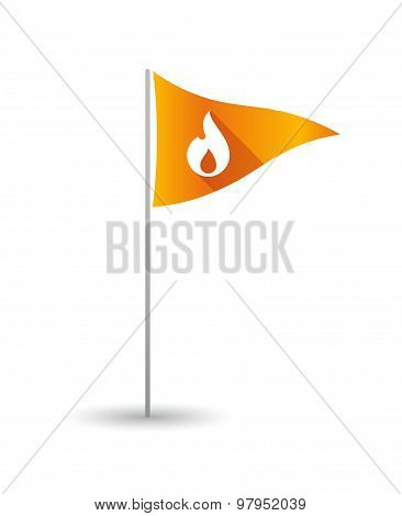 Golf Flag With A Flame