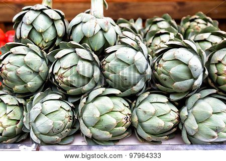 Artichokes In Outdoor Market In Paris