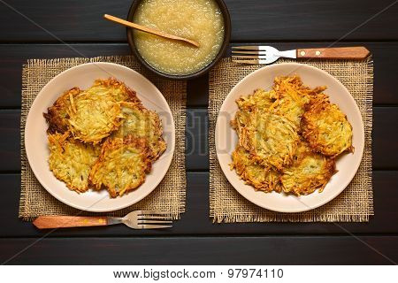 Potato Pancakes or Fritters with Apple Sauce