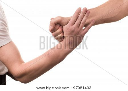 Blocking arms.