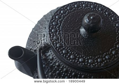 Teiera cinese nero isolated on white