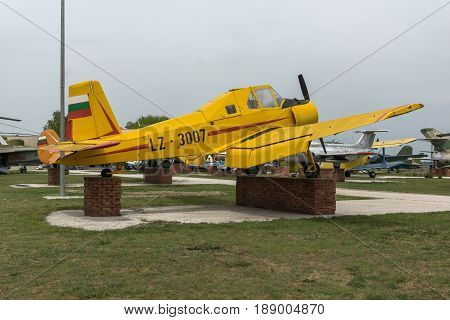 KRUMOVO, PLOVDIV, BULGARIA - 29 APRIL 2017: Plane LZ 3007 inAviation Museum near Plovdiv Airport, Bulgaria